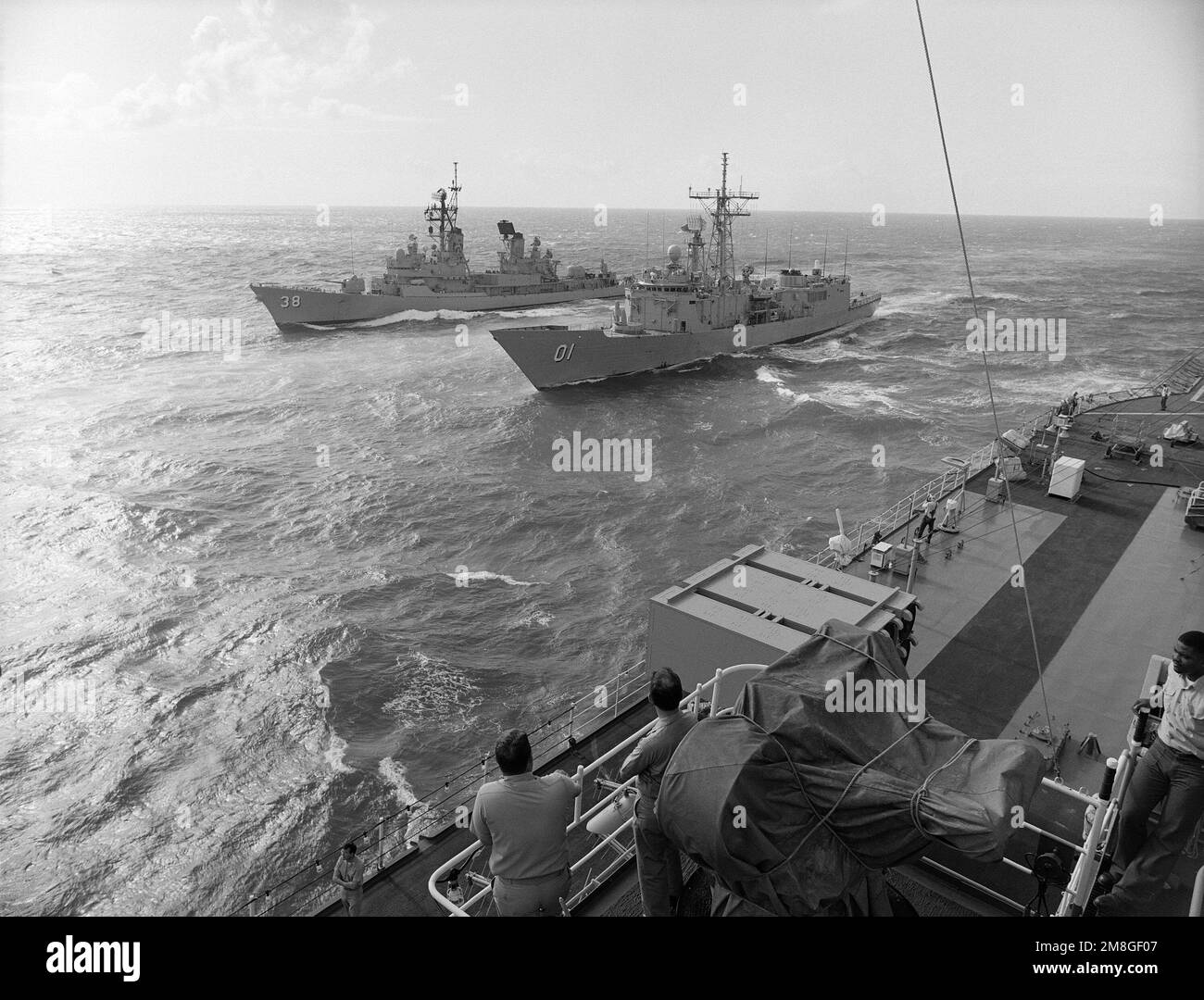 The Australian guided missile frigate HMAS ADELAIDE (FFG01) and the