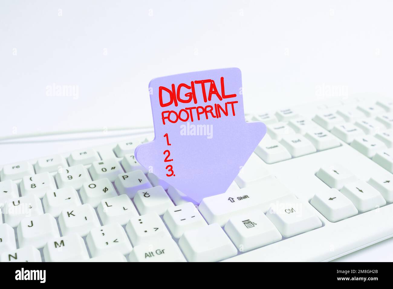 Conceptual caption Digital Footprint, Word Written on uses digital