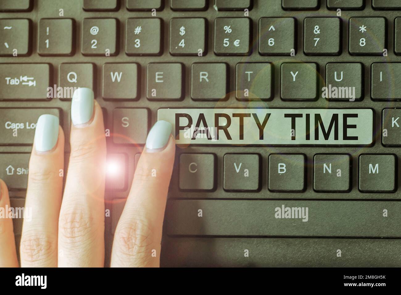 Conceptual caption Party Time. Internet Concept the right moment to ...