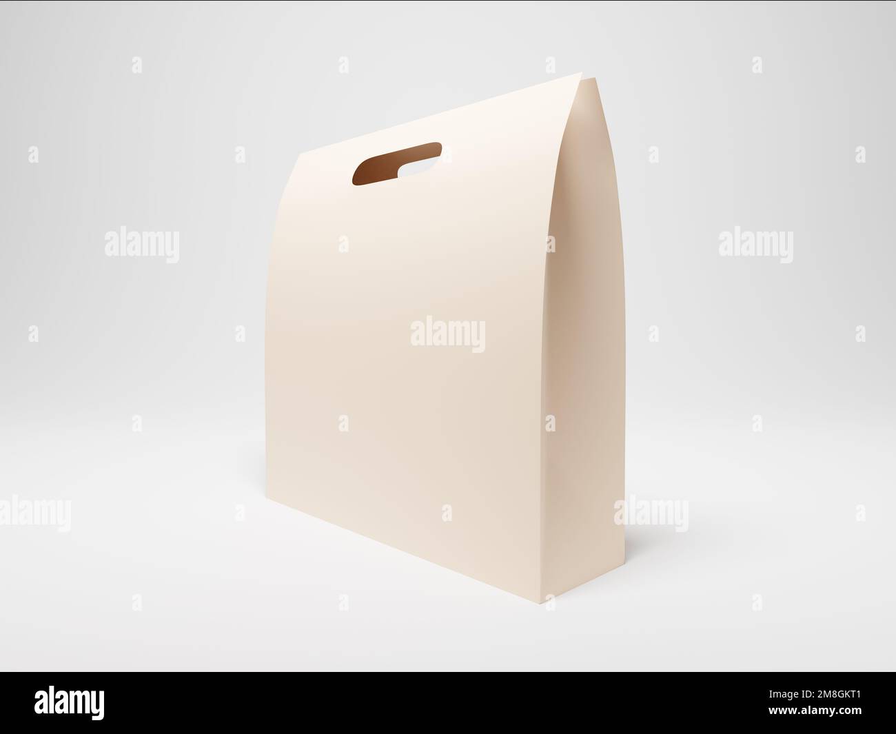 Mockup of an empty carton lunch box, 3d rendering. Template for ...