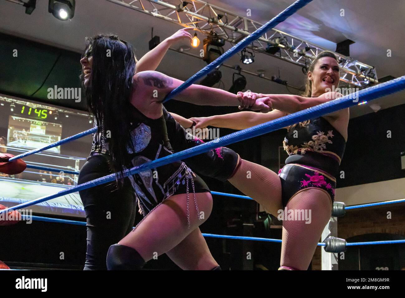 100th Pro Wrestling EVE, Nina Samuels vs Kasey Owens at 229. London, 01.07.2023 Stock Photo