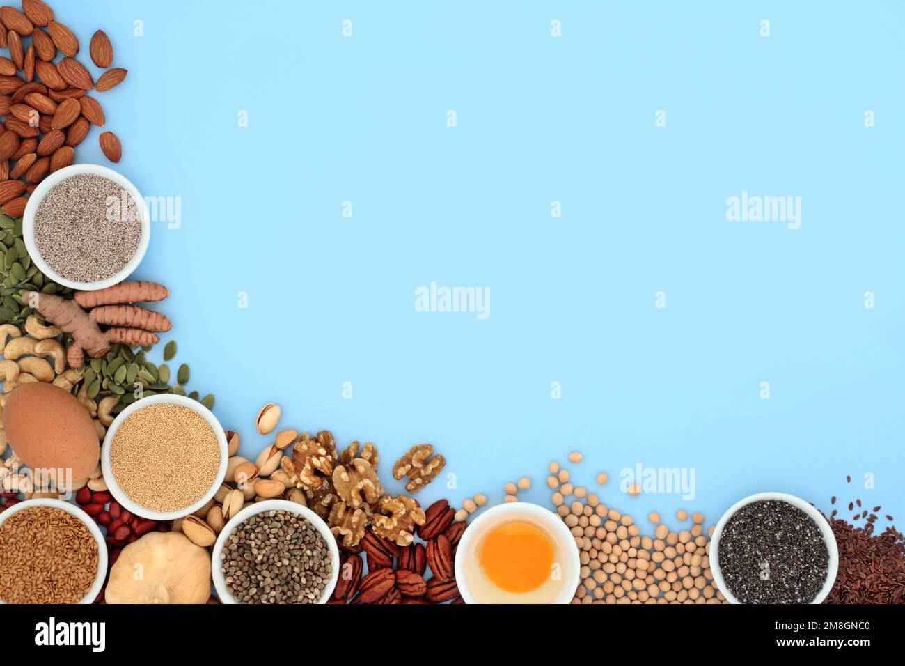 Food collection high in essential fatty acids. Healthy foods with