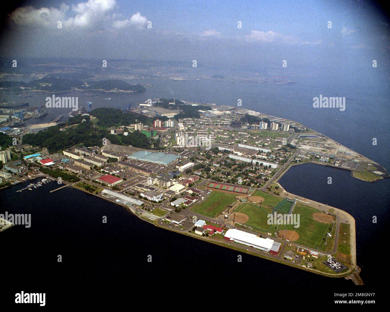 An aerial view of the station. Base: Naval Station, Yokosuka Country 