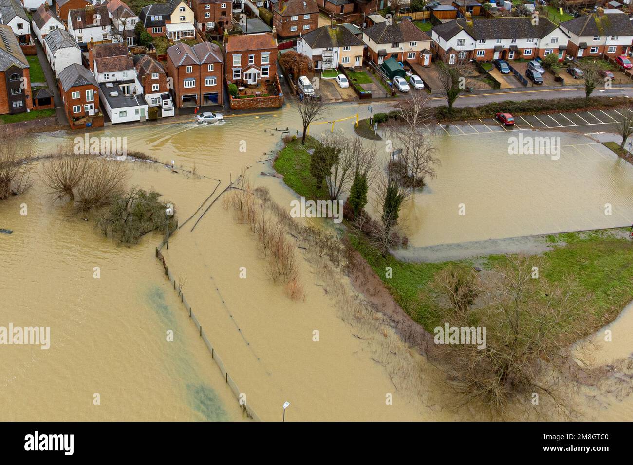 Flooding around Tewkesbury, in Gloucestershire. Heavy rain and blustery