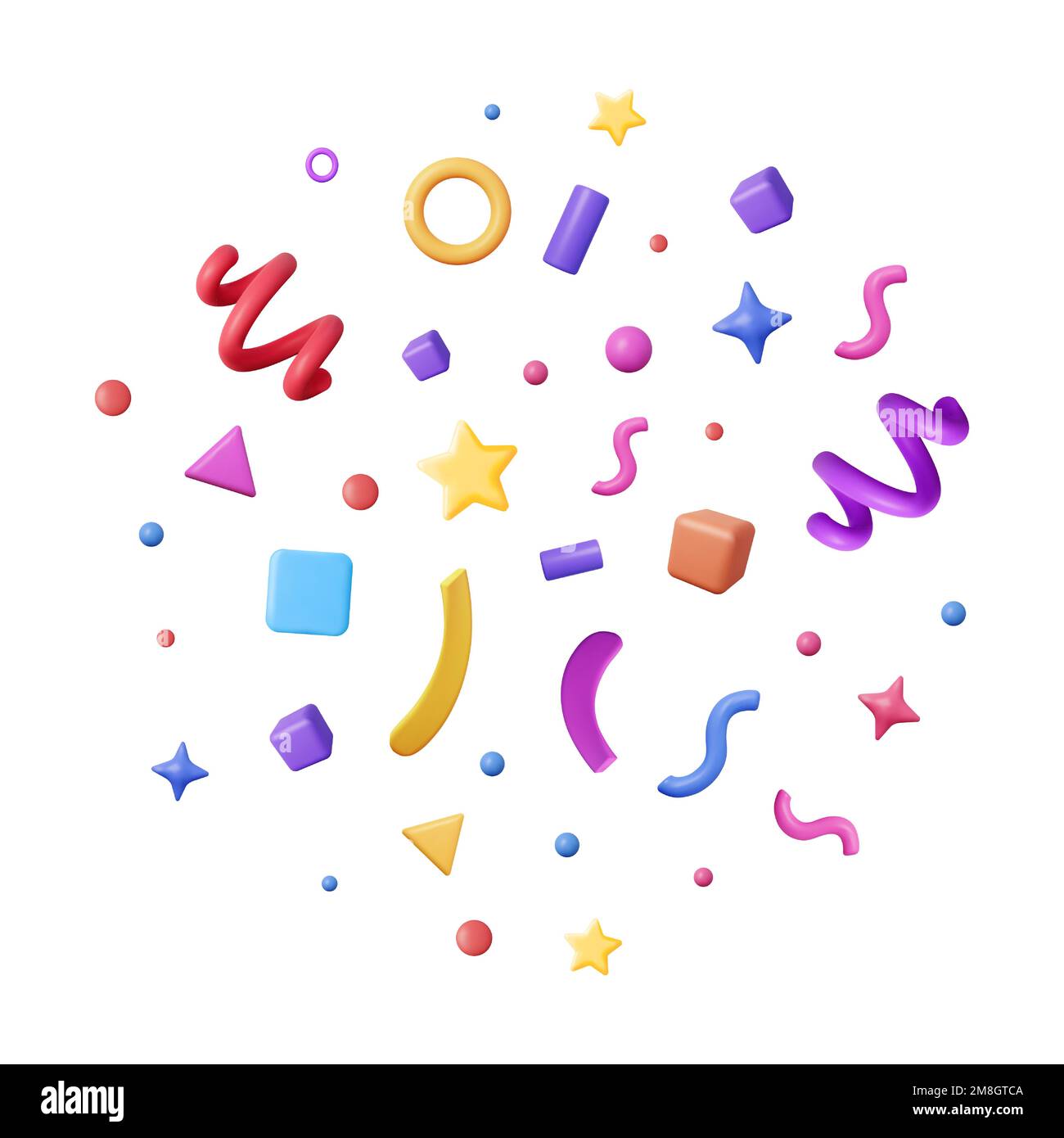 3D Party Confetti Set Isolated on White Stock Vector Image & Art - Alamy