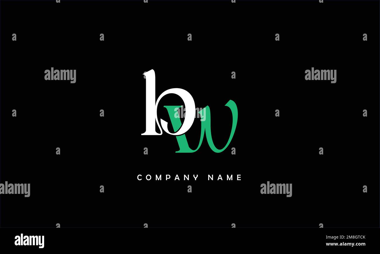 WB, BW Abstract Letters Logo Monogram Stock Vector