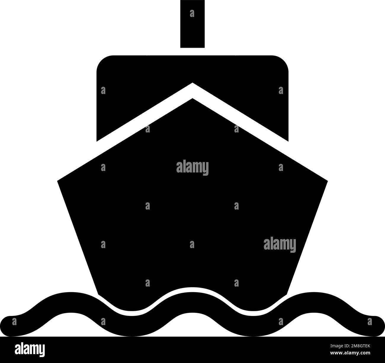 Ship silhouette icon. Shipping. Passenger ship. Editable vector. Stock Vector