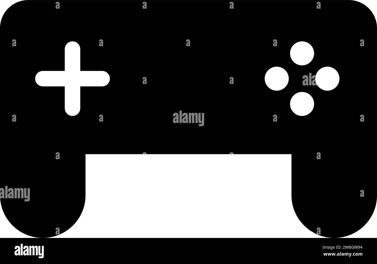 Game controller silhouette icon. Gaming equipment. Editable vector. Stock Vector