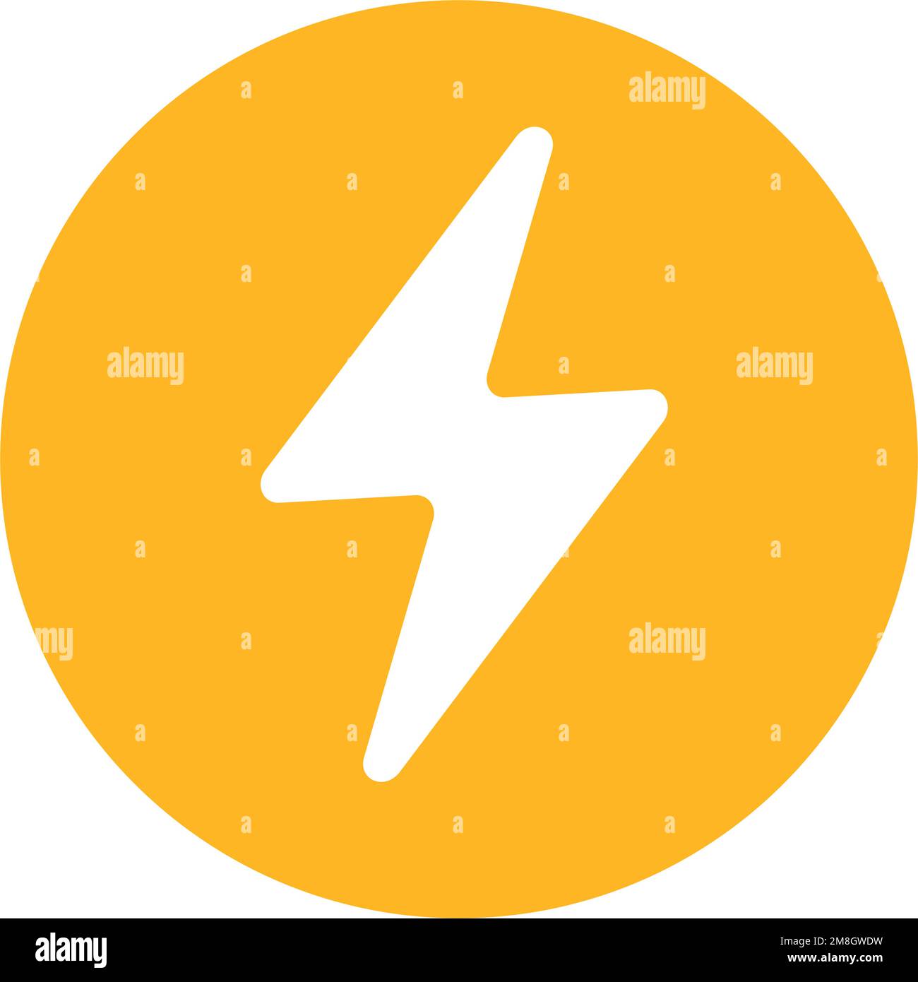 Round electric energy icon. Electricity sign. Editable vector. Stock Vector