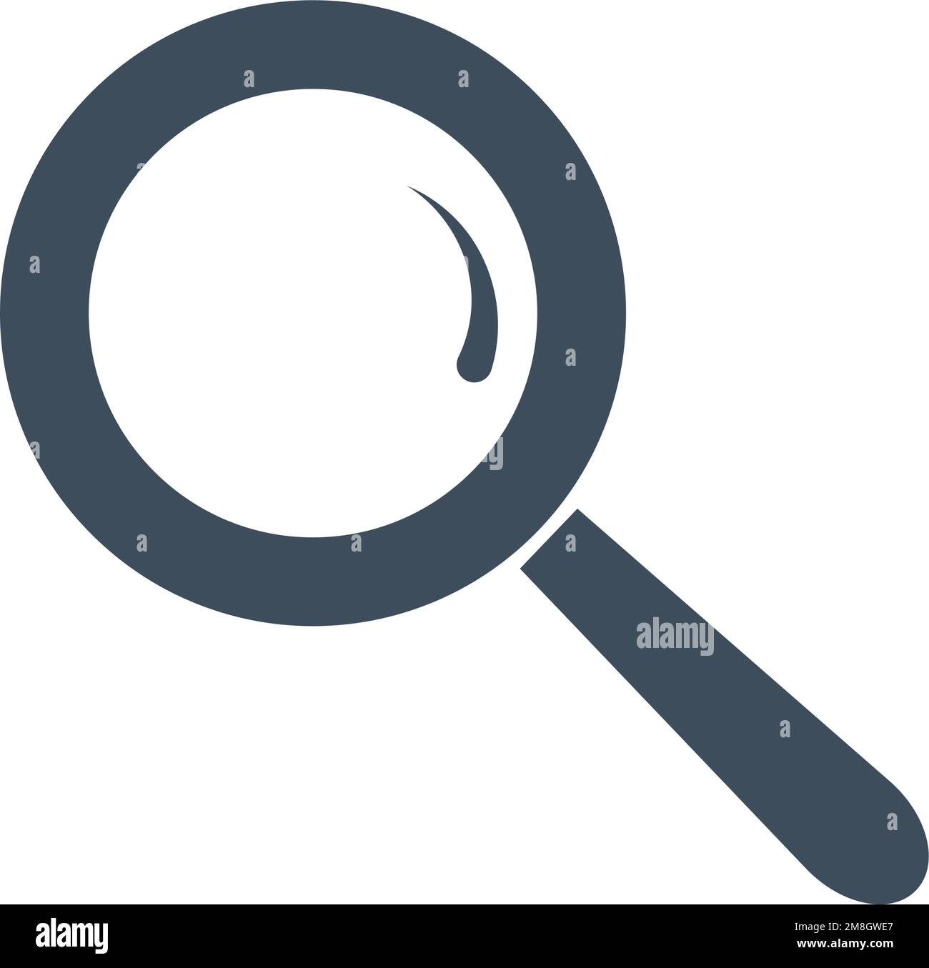Magnifying glass silhouette icon. Search and research symbol. Zoom icon