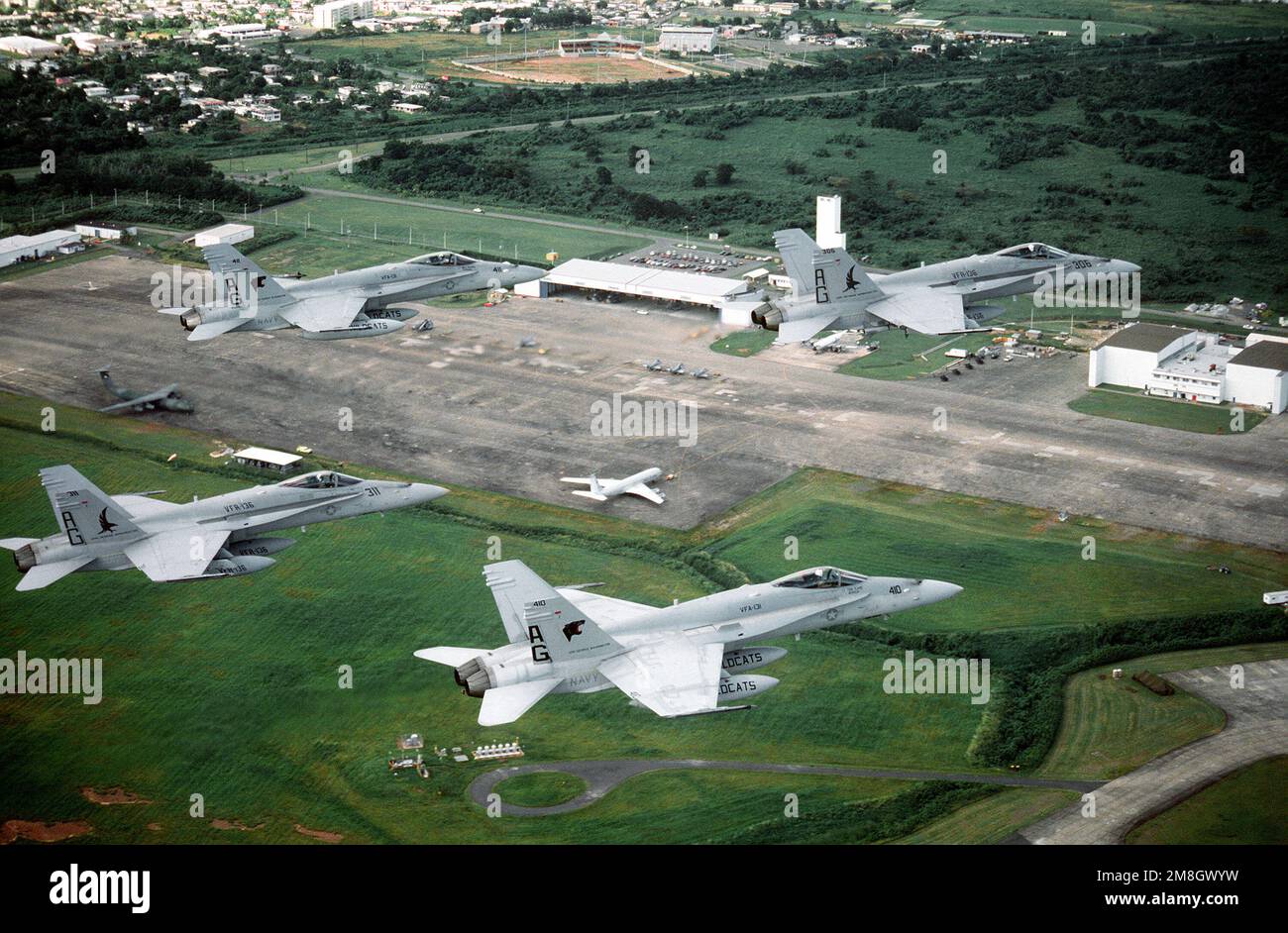 F/A-18C Hornet aircraft of Strike Fighter Squadron 131 (VFA-131) and ...
