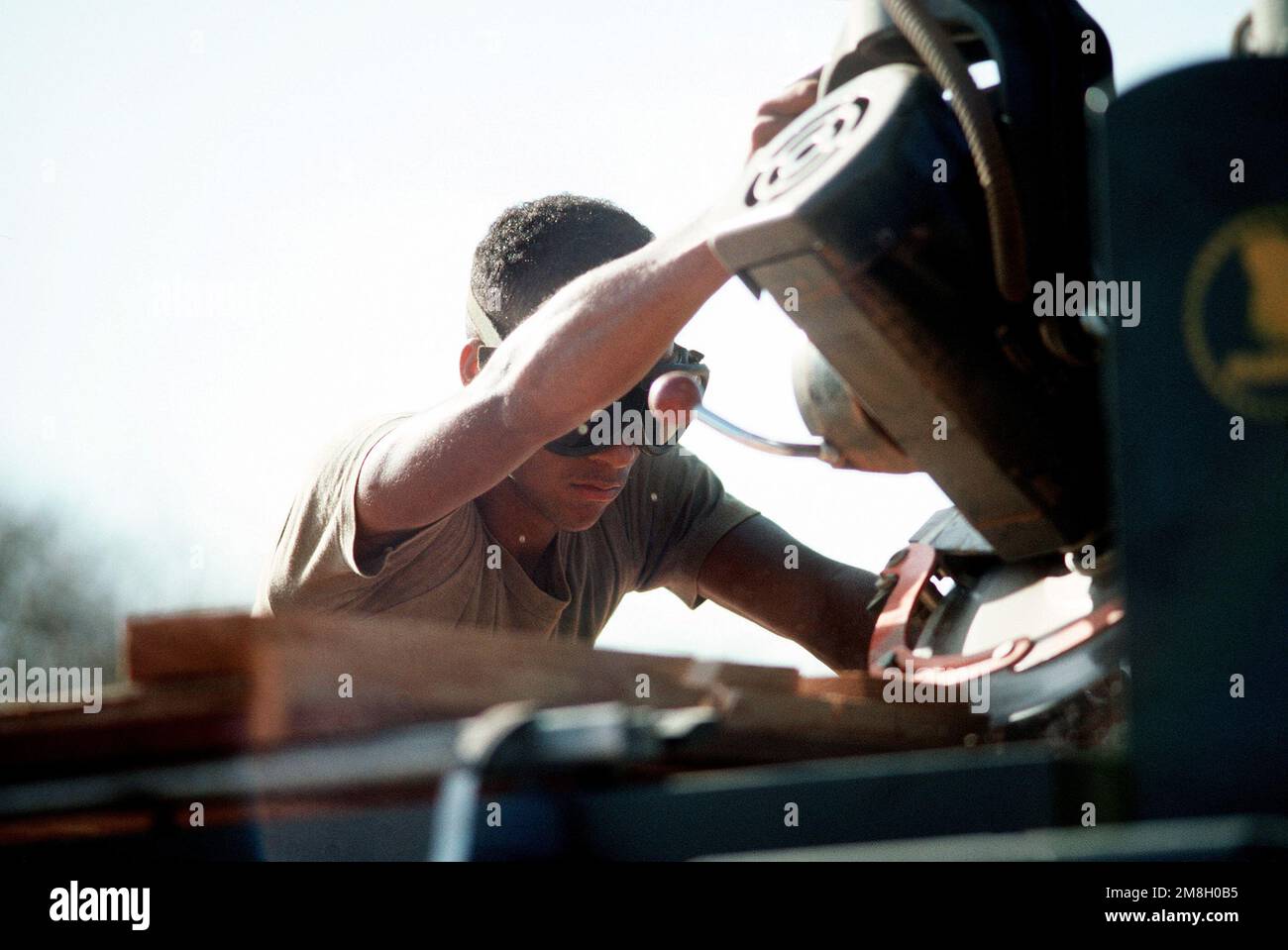 Builder Construction Apprentice John Soares, a member of Naval Mobile ...