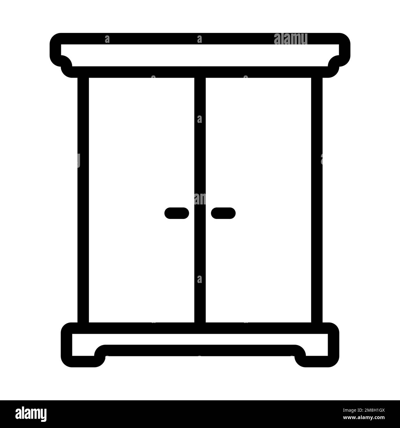 Vintage wardrobe icon line isolated on white background. Black flat ...