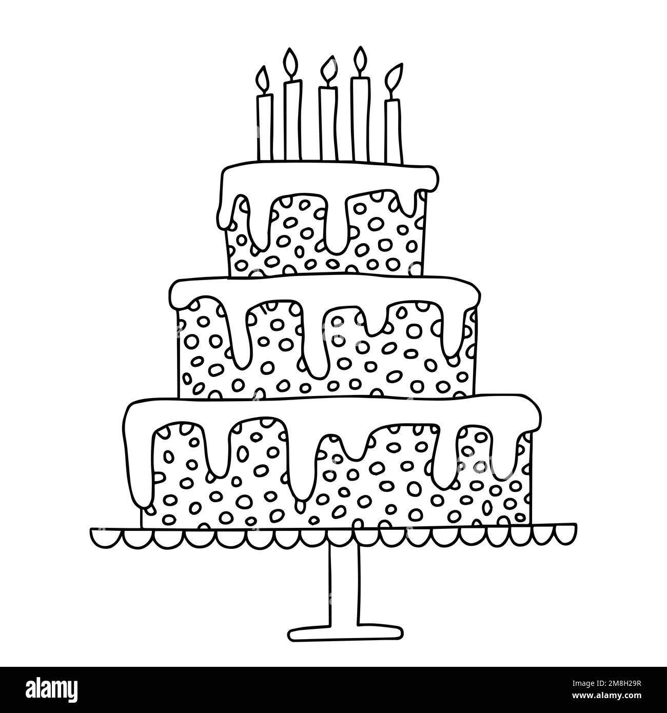 Happy birthday coloring page Stock Vector