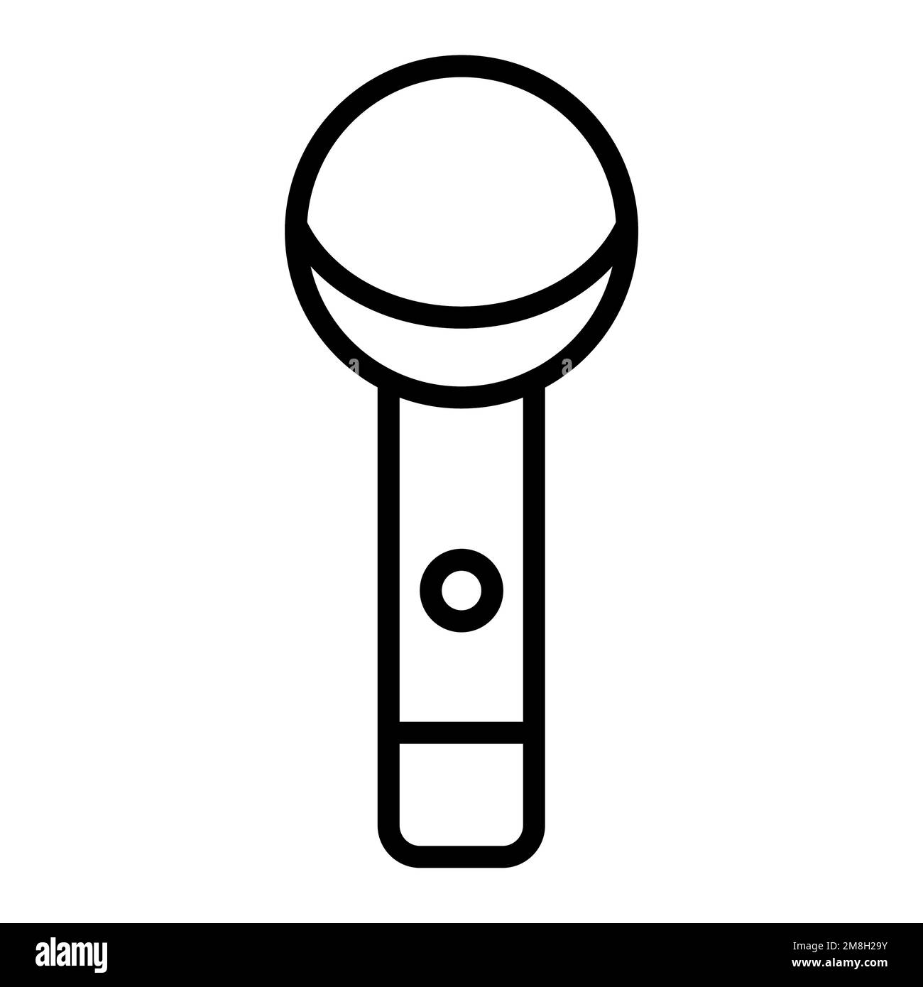 Show microphone line icon isolated on white background. Black flat thin ...