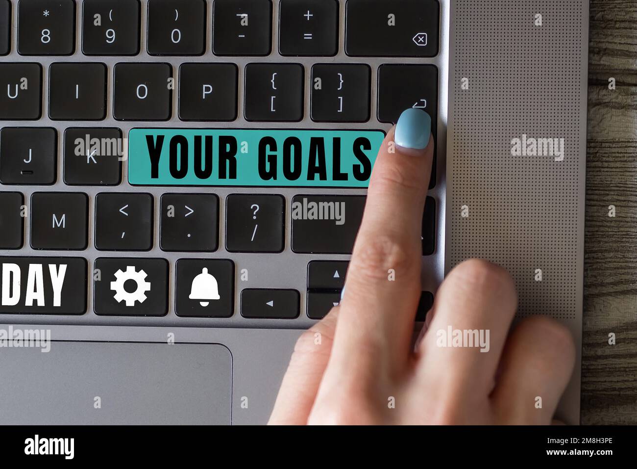 Hand writing sign Your Goals. Business overview Make the right actions ...
