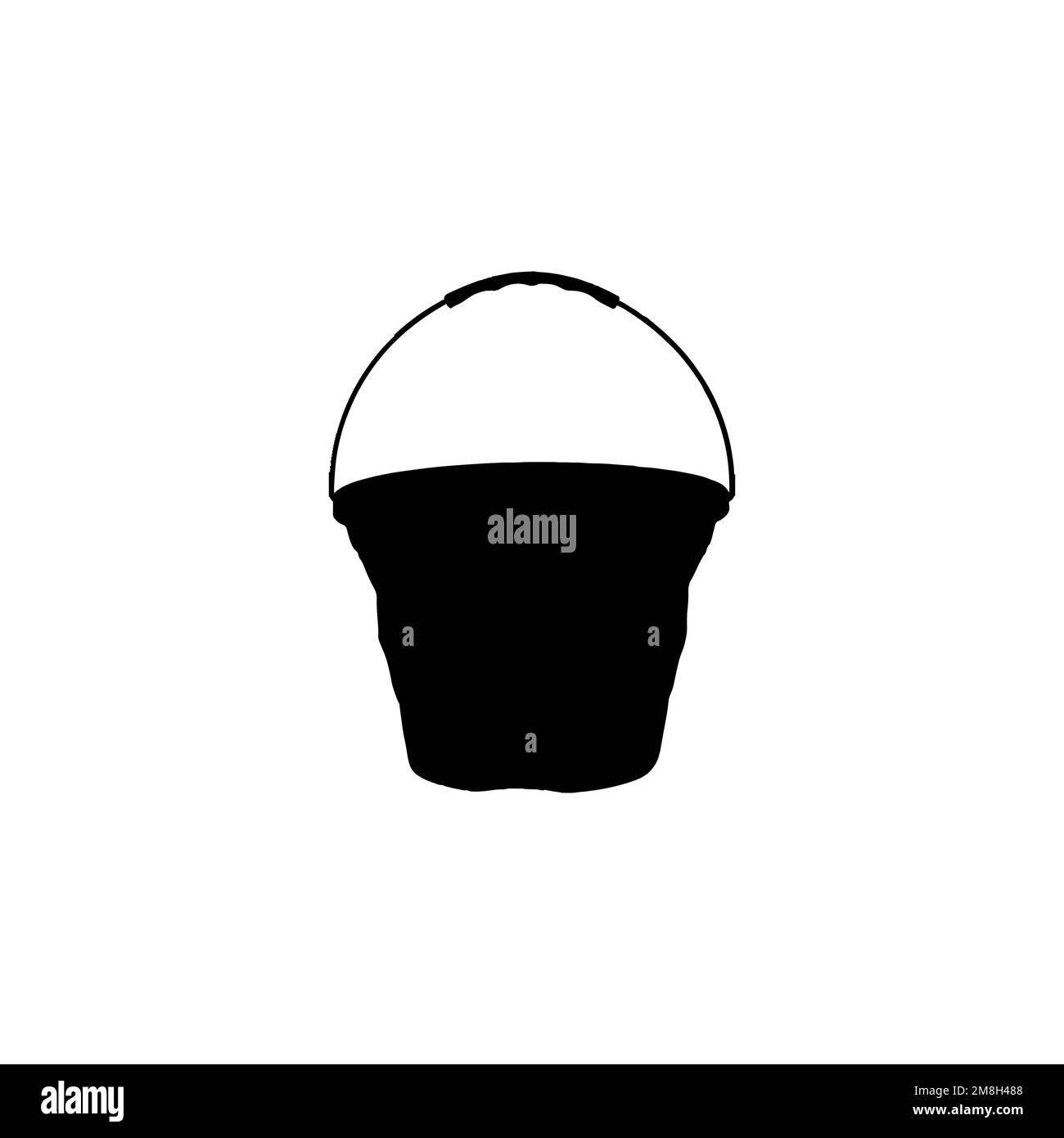 Bucket icon. Simple style bucket shop poster background symbol. Bucket brand logo design element. Bucket t-shirt printing. Vector for sticker. Stock Vector