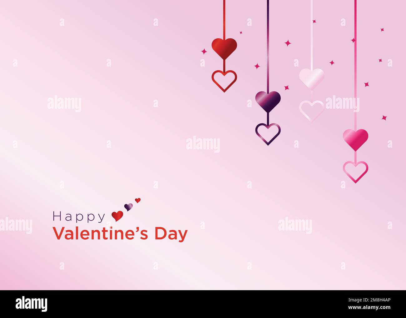 vector of stylish hanging hearts background for valentines day Stock ...