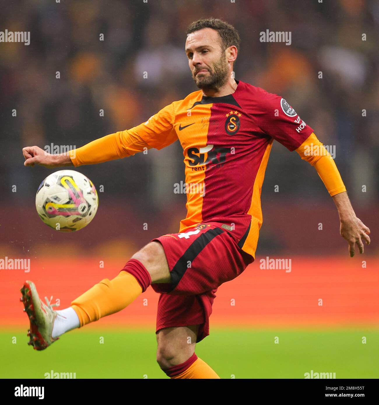 ISTANBUL, TURKEY - DECEMBER 25: Juan Mata of Galatasaray looks on