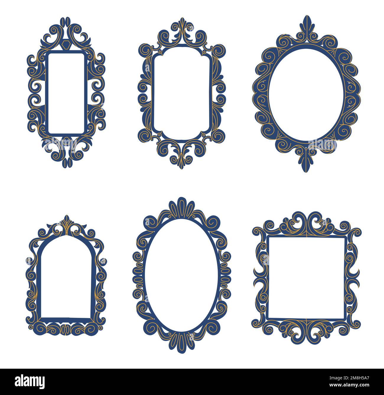 Decorative frames. Vintage elegant borders with curved design elements ...