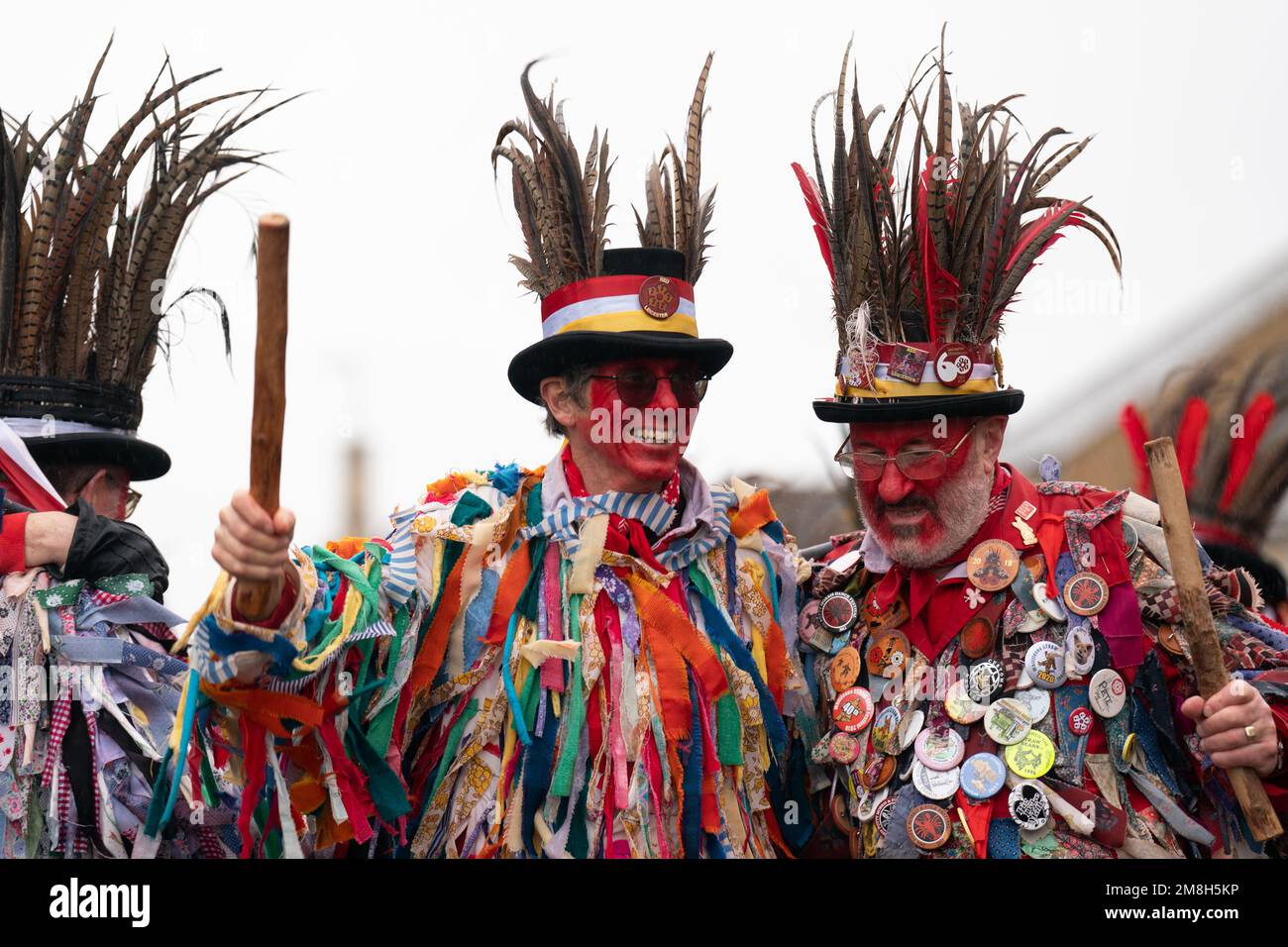 The Red Leicester Morris Men perform during the Whittlesea Straw Bear