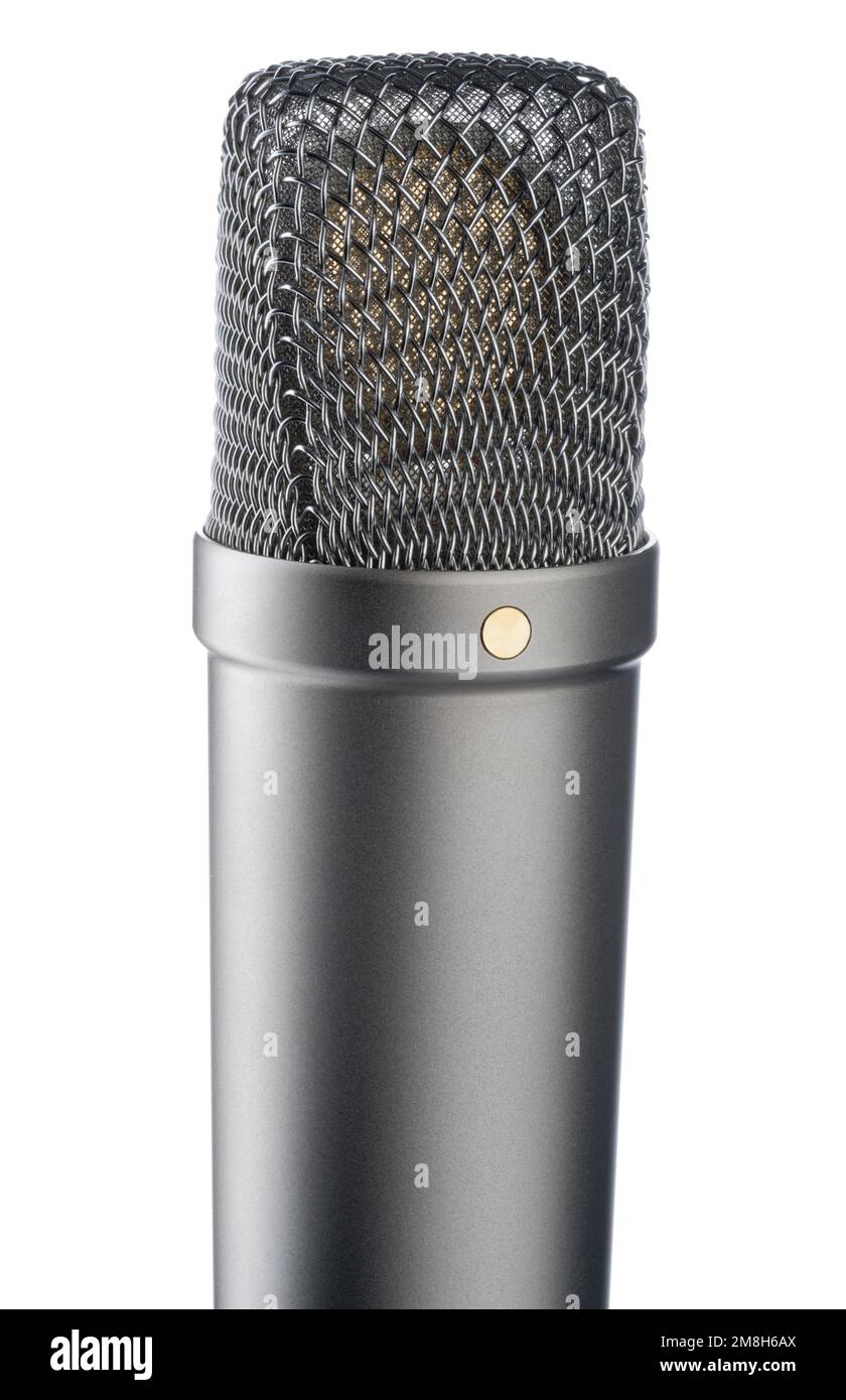 A condenser microphone. Especially good for voice recording. A high quality professional studio mic. Stock Photo