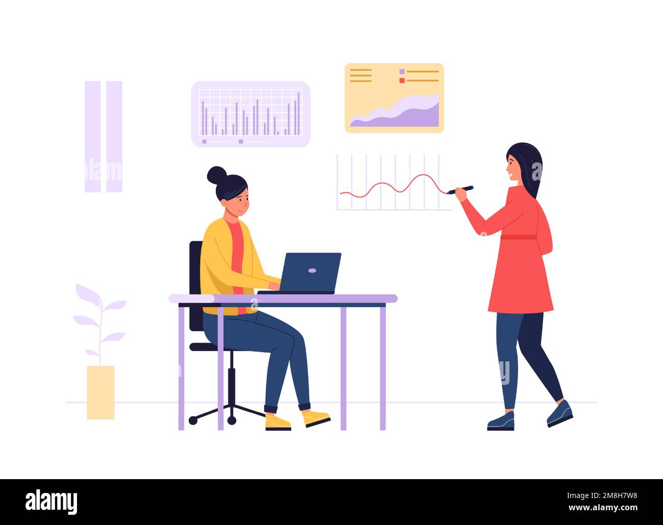 Drawing data diagram female Stock Vector Images - Alamy