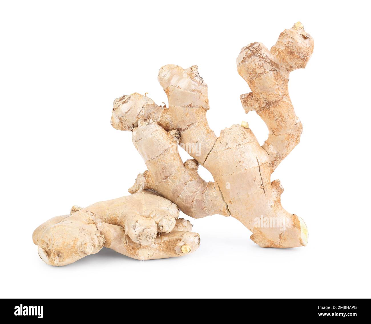 Fresh ginger roots on white background Stock Photo - Alamy
