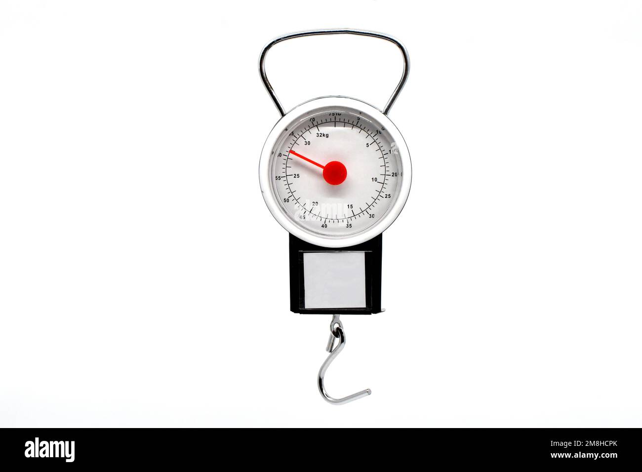 Hand held weight scale with hook for weighing travel suitcases on a