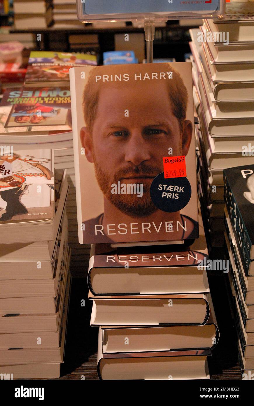 Copenhagen/Denmark/14 January 2023/ Prince Harry book on sale ind anish