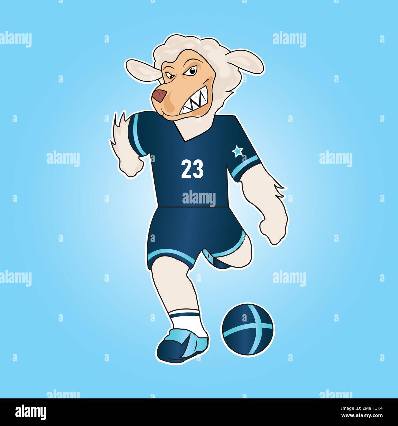 Sheep playing football gaming esport mascot logo design Stock Vector