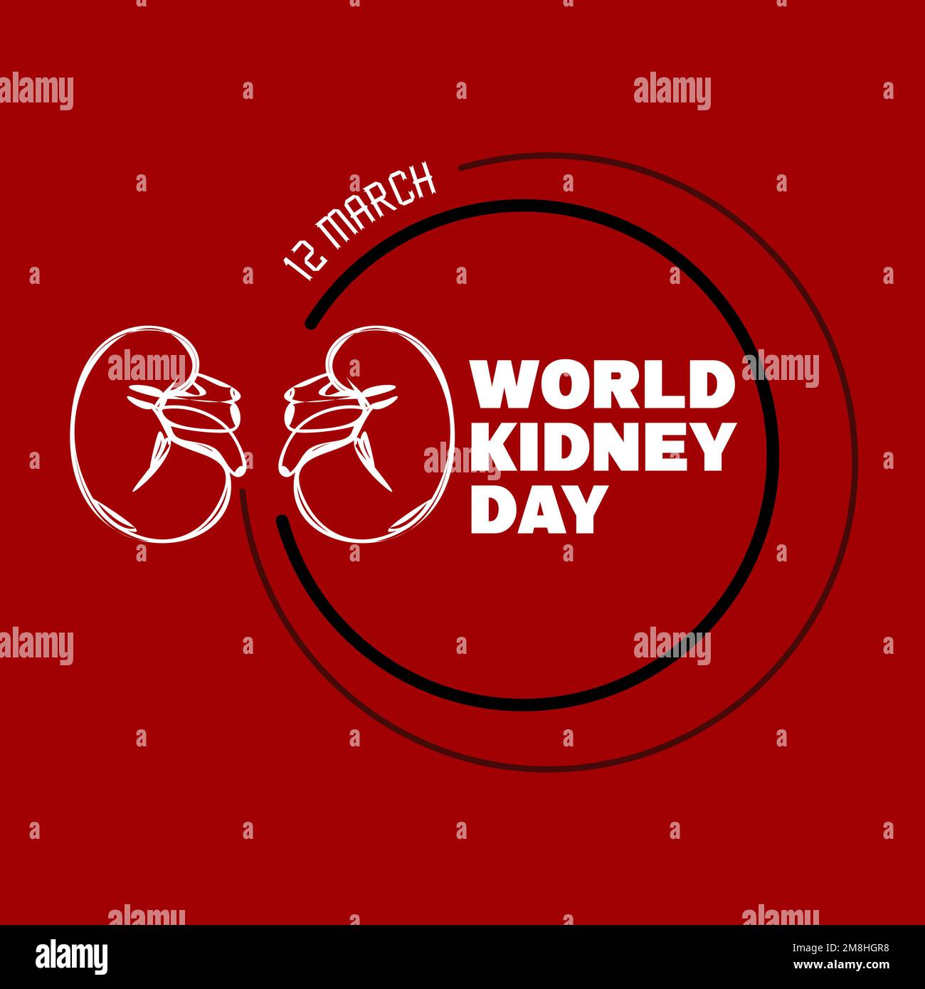 World Kidney Day Poster Or Banner. Kidney care and cancer awareness concept. Urology and