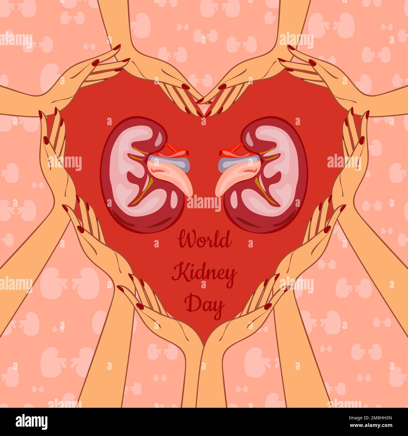 World Kidney Day Poster Or Banner. Kidney care and cancer awareness