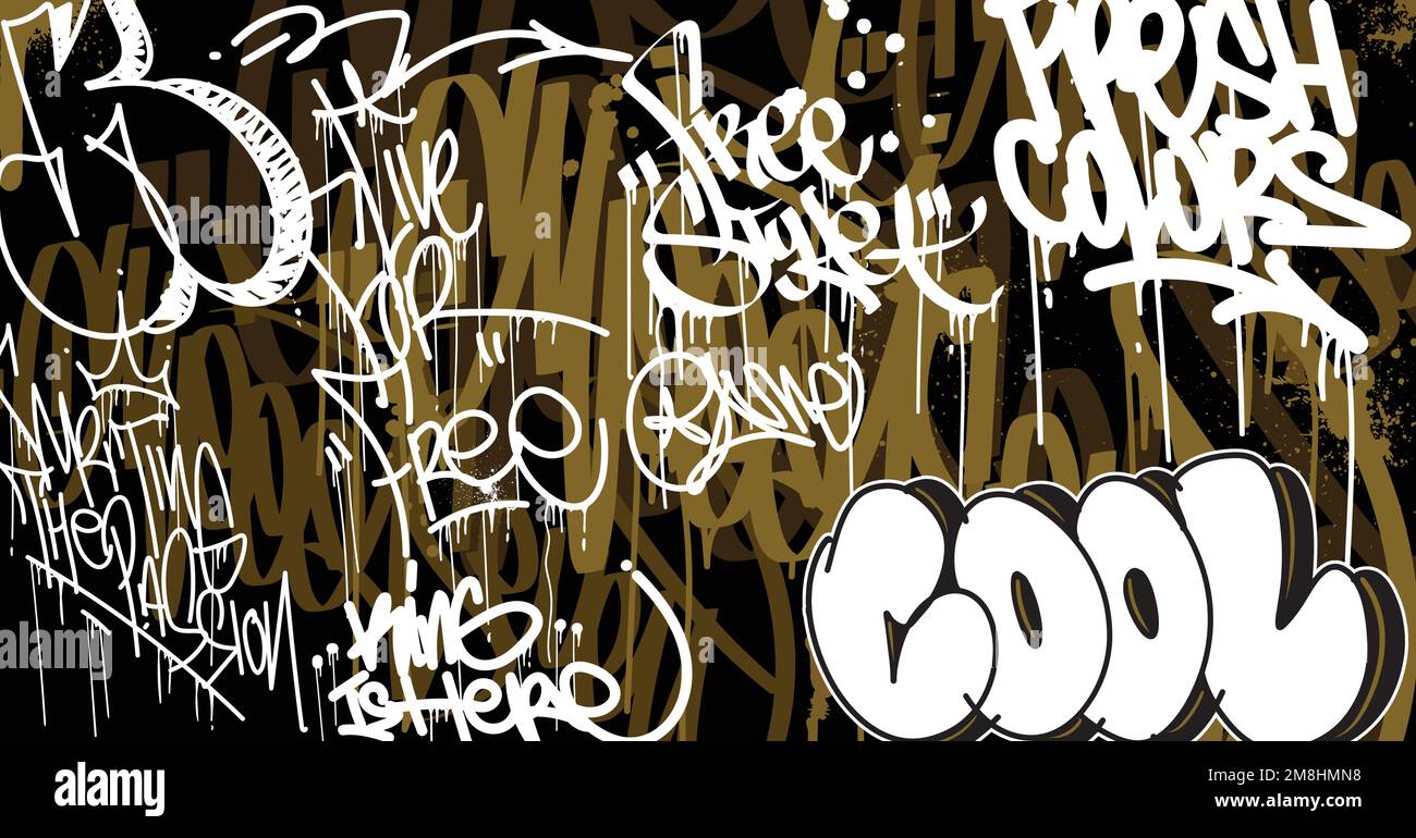 Abstract graffiti art background with scribble throwup and tagging