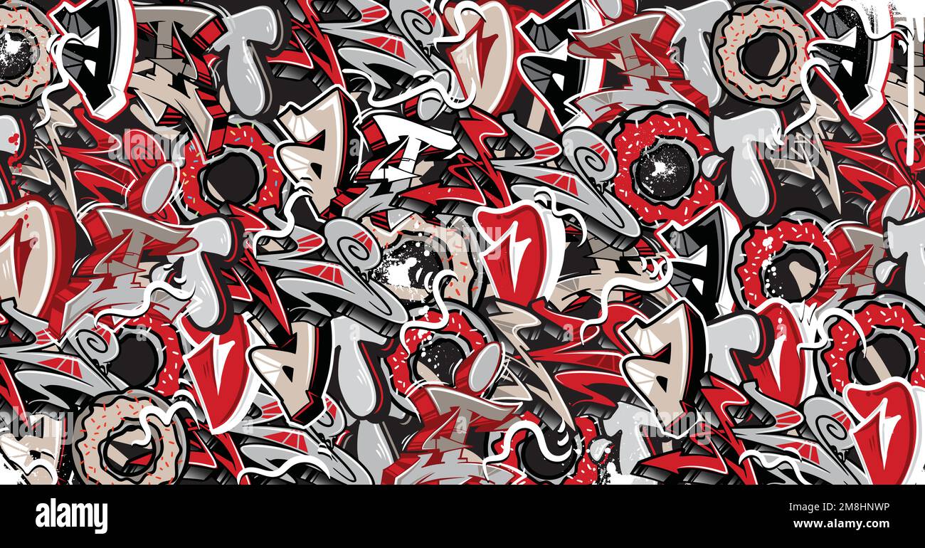 Colorful Graffiti Wall Art Background Street Art Hip-Hop Urban Vector ...