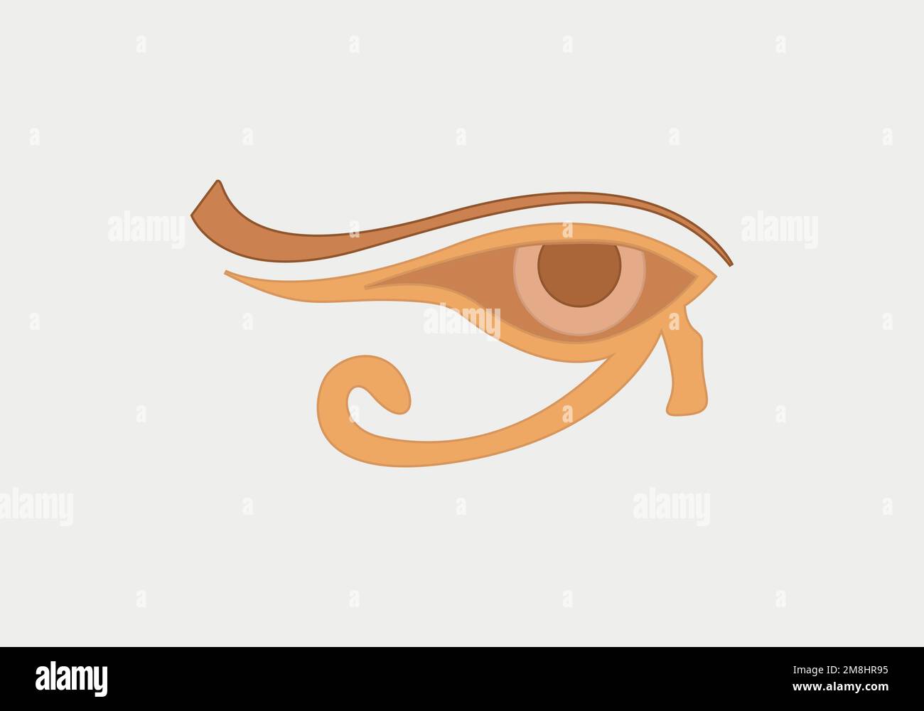 Wedjat, later called Eye of Horus. Ancient Egyptian symbol of protection, royal power and good health, personified in goddess Wadjet. Similar to Eye o Stock Vector