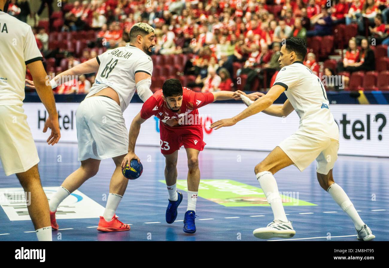 Malmo, Sweden. 13th Jan, 2023. Mujtaba Alzaimoor (23) of Bahrain seen ...