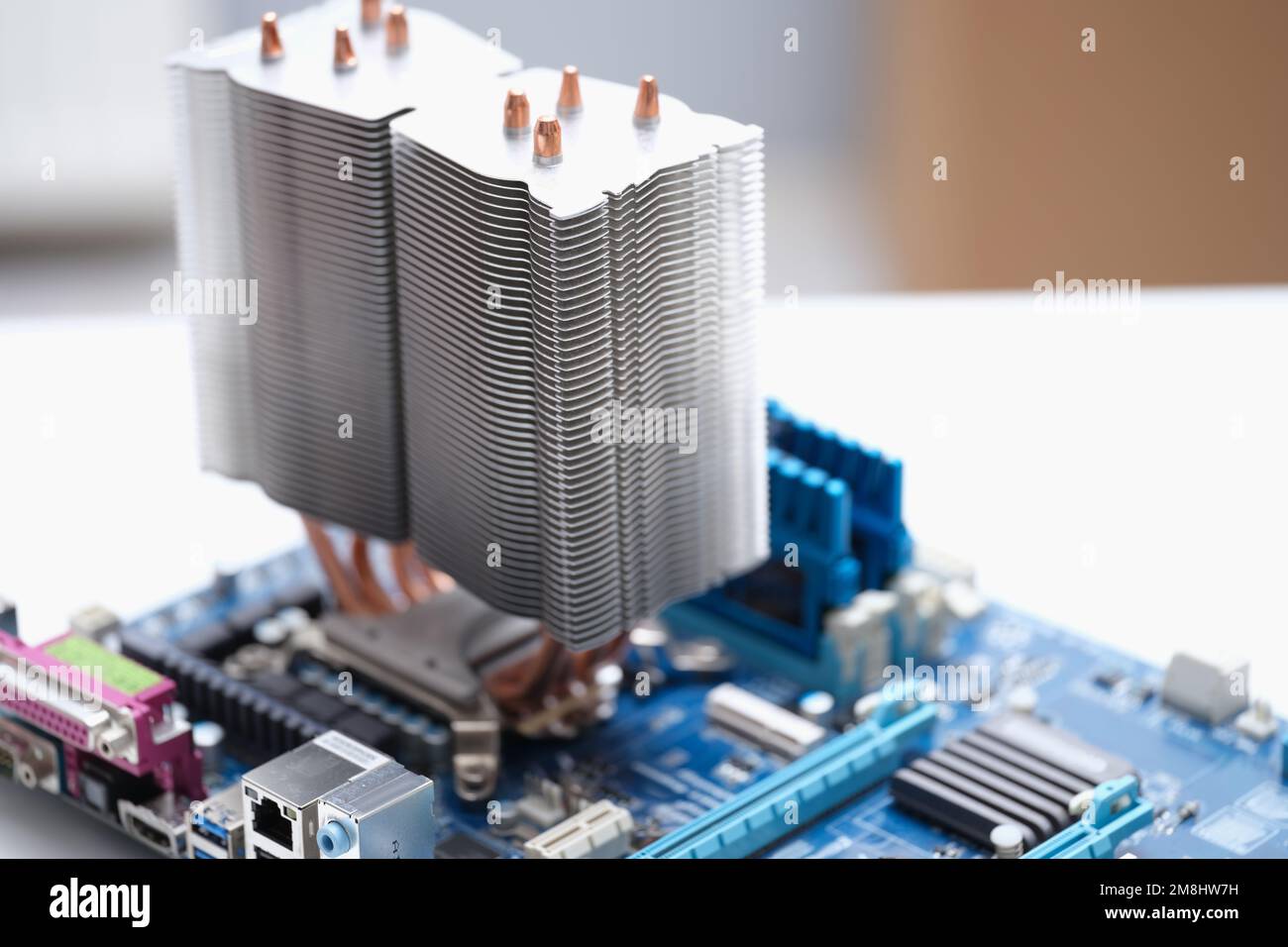 Part for cooling laptop or computer. Radiator of cooling system from