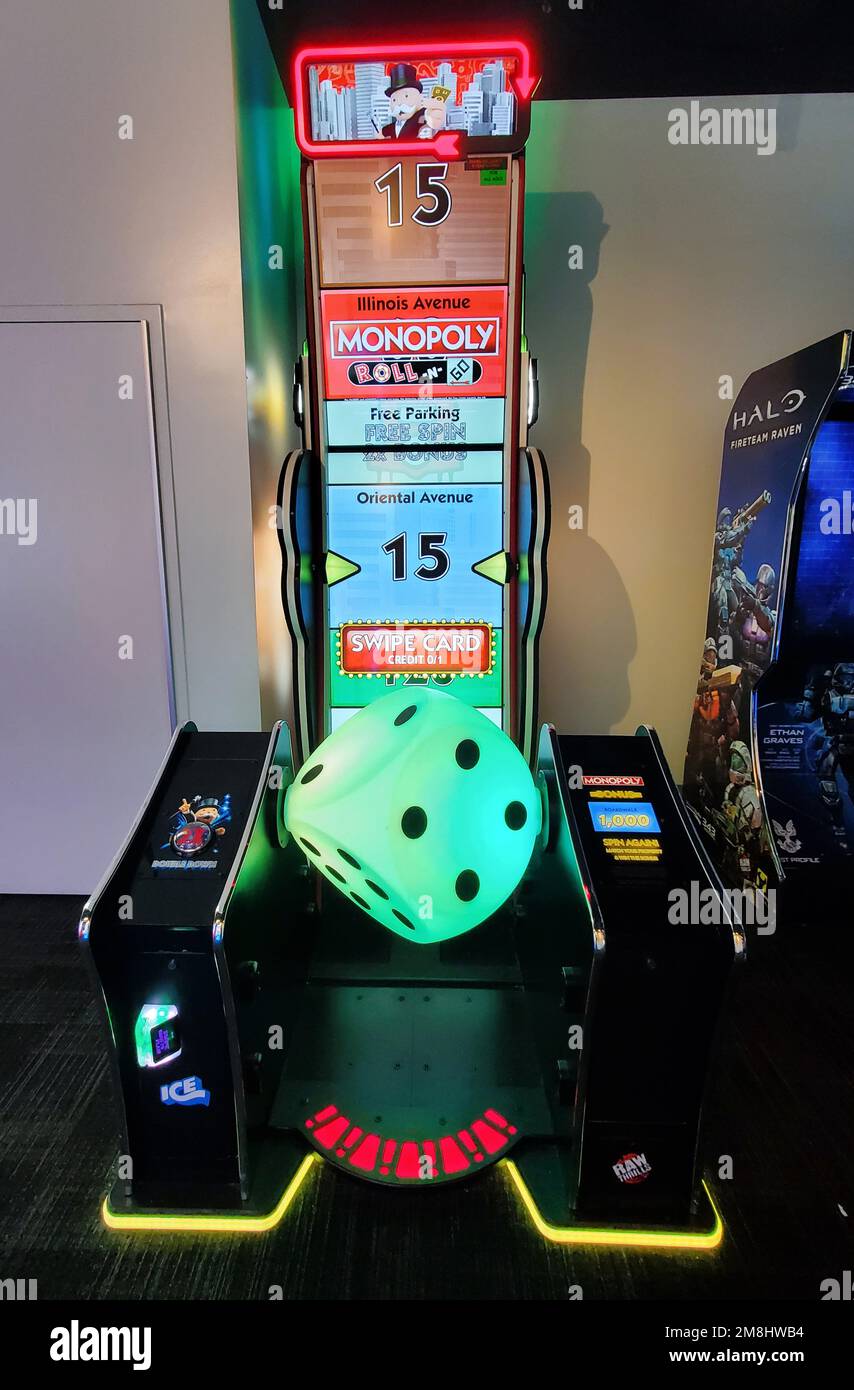 Nashville, Tennessee, U.S.A June 22, 2022 The Monopoly arcade video