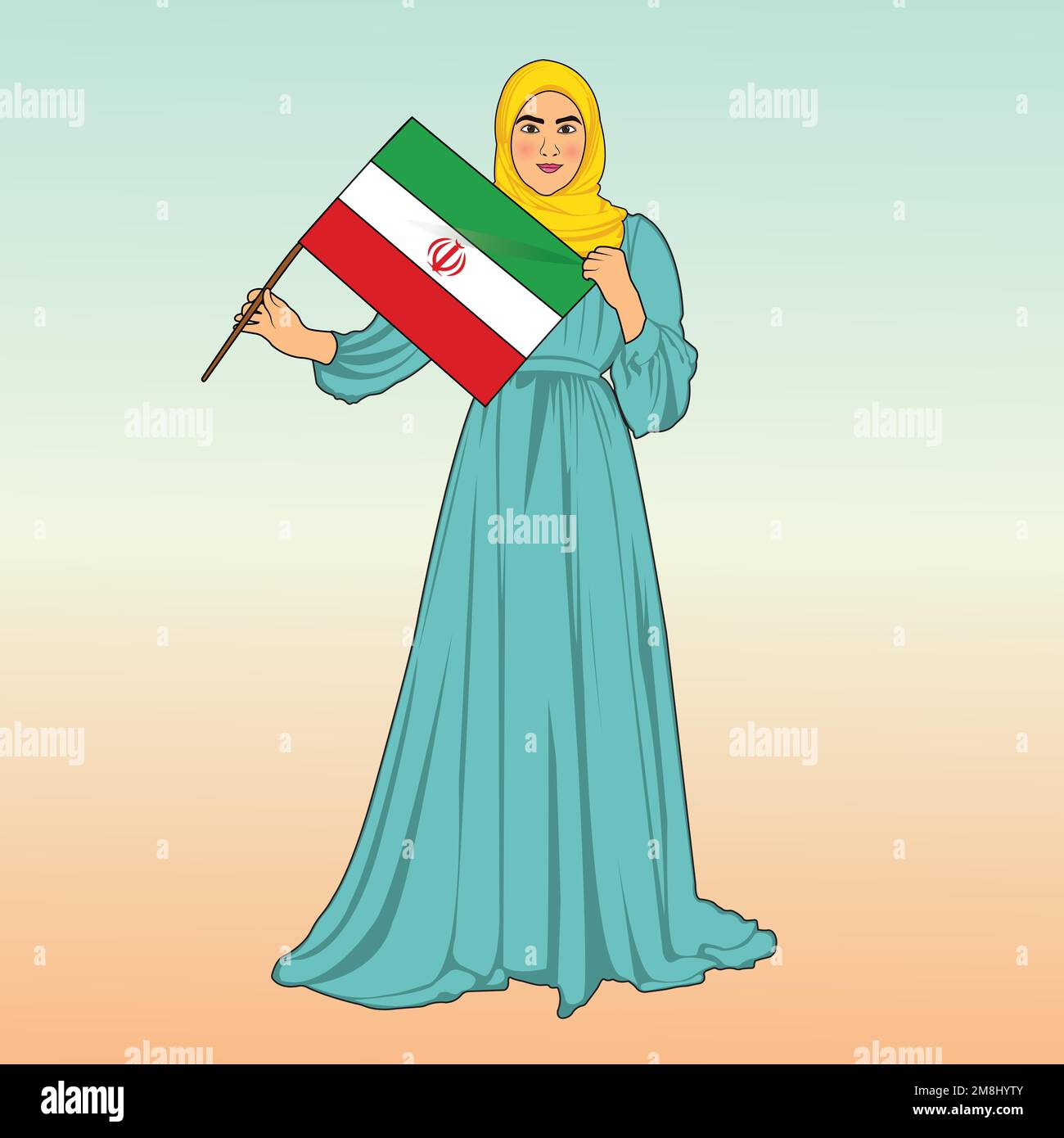 Iranian women illustration vector design Stock Vector