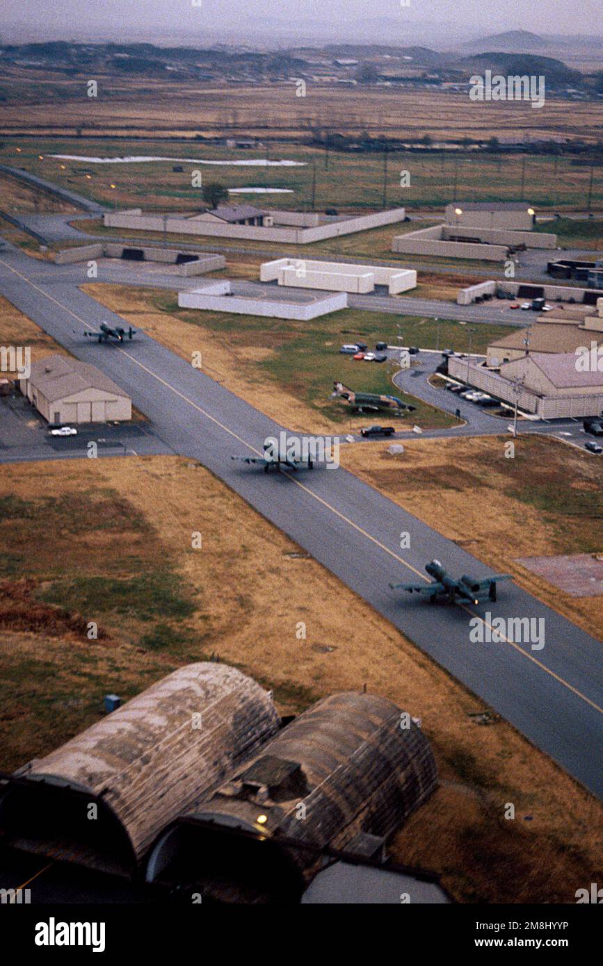 Aerials of Osan Air Base during Exercise FOAL EAGLE 93. Subject ...