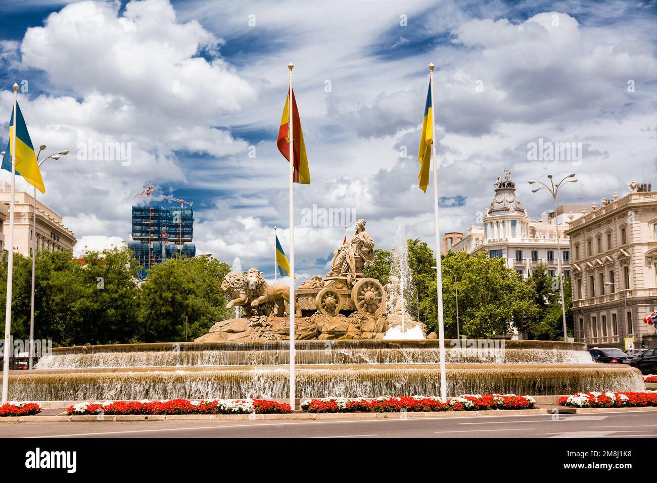 Madrid, Spain - June 20: Cibeles fountain at Plaza de Cibeles in Madrid Stock Photo