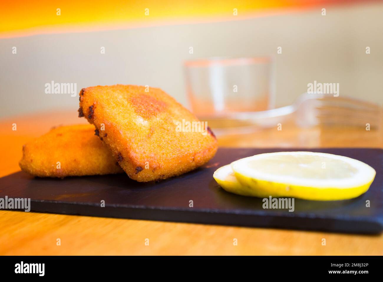 Spanish croquettes. The croquette is a portion of dough made from a