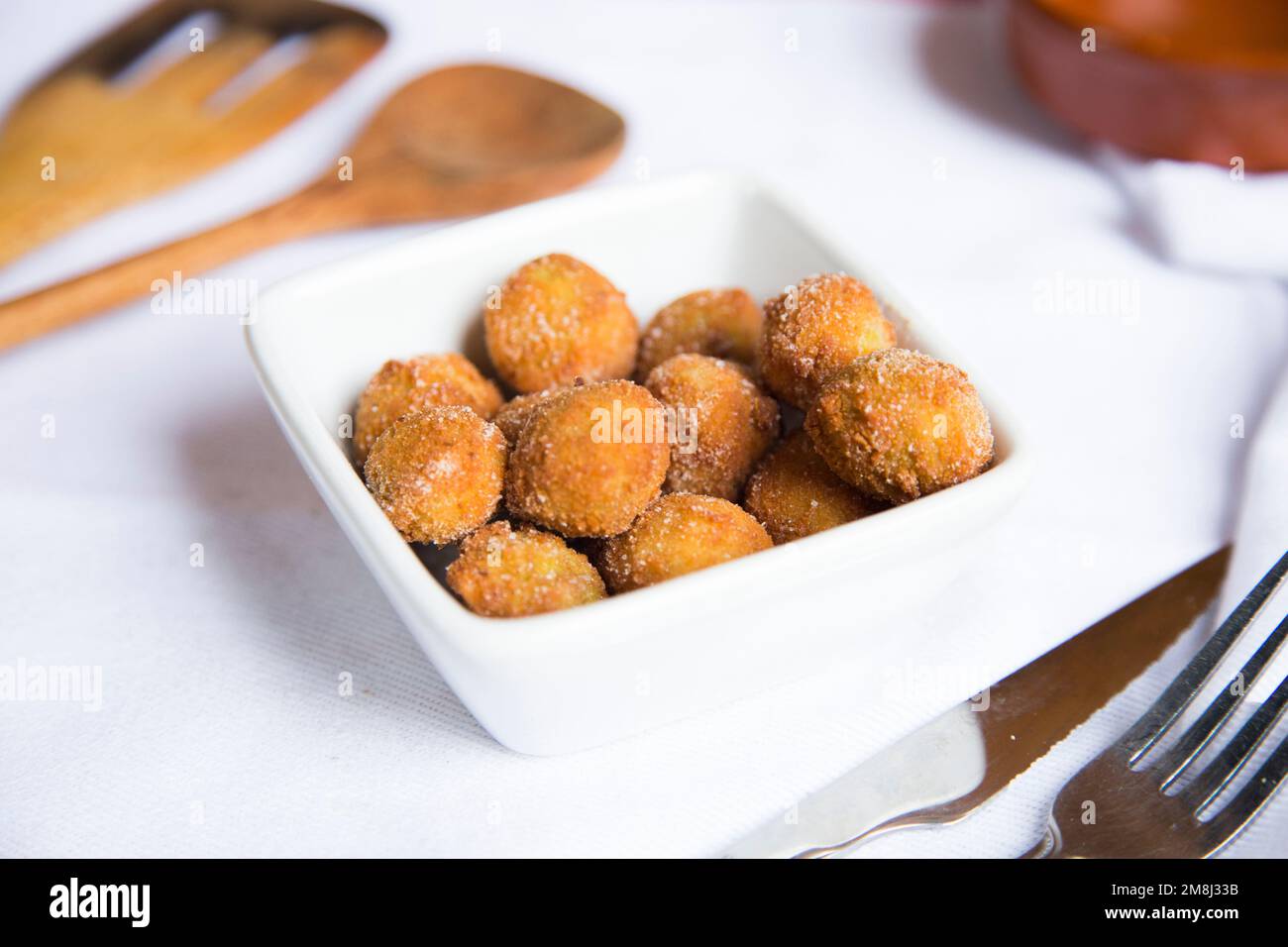 Spanish croquettes. The croquette is a portion of dough made from a