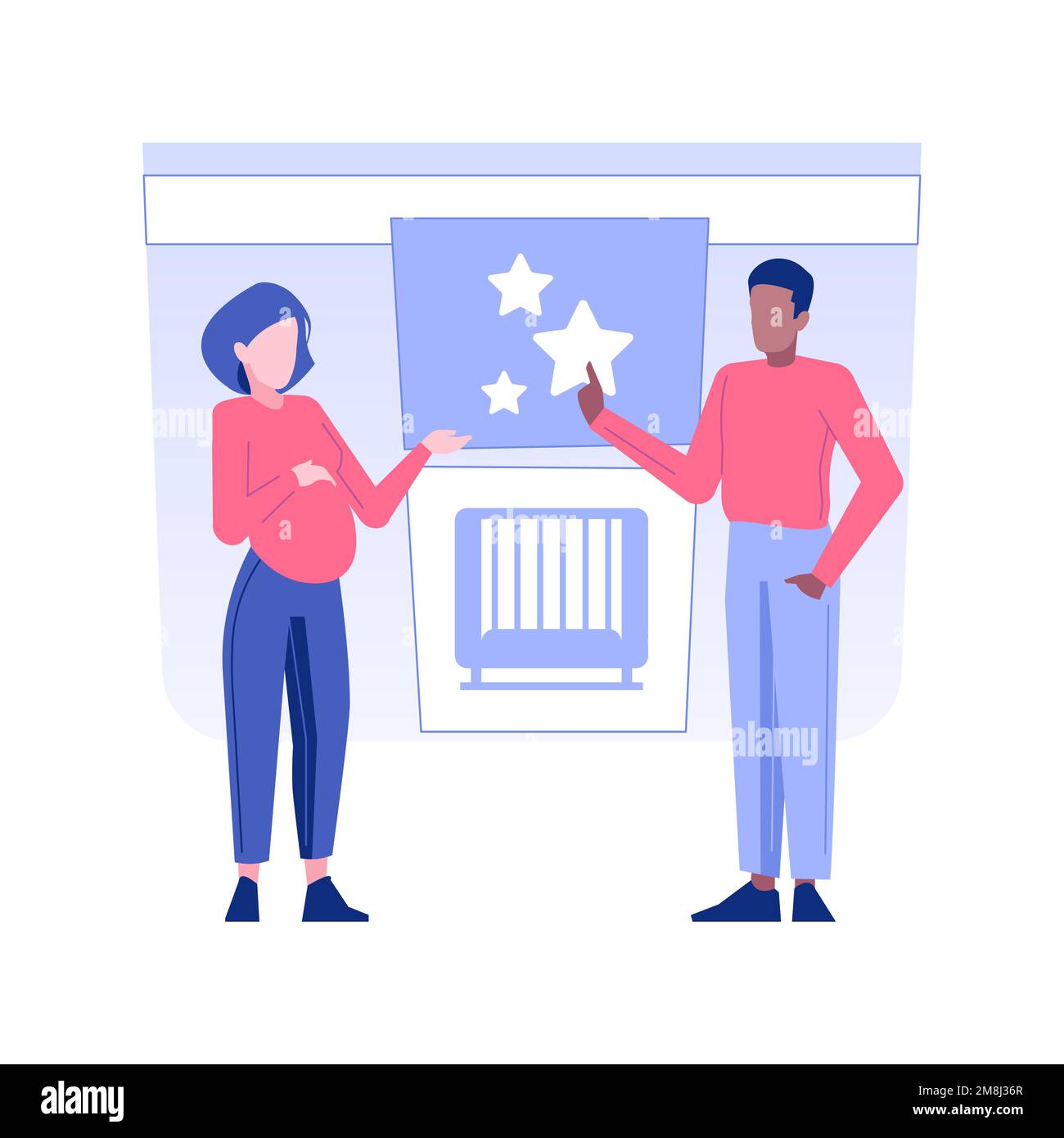 Baby room design isolated concept vector illustration. Pregnant woman ...