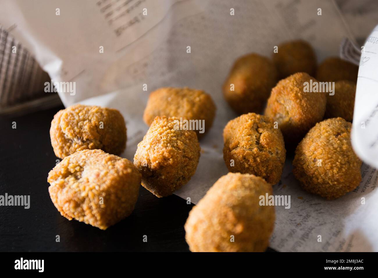 Spanish croquettes. The croquette is a portion of dough made from a