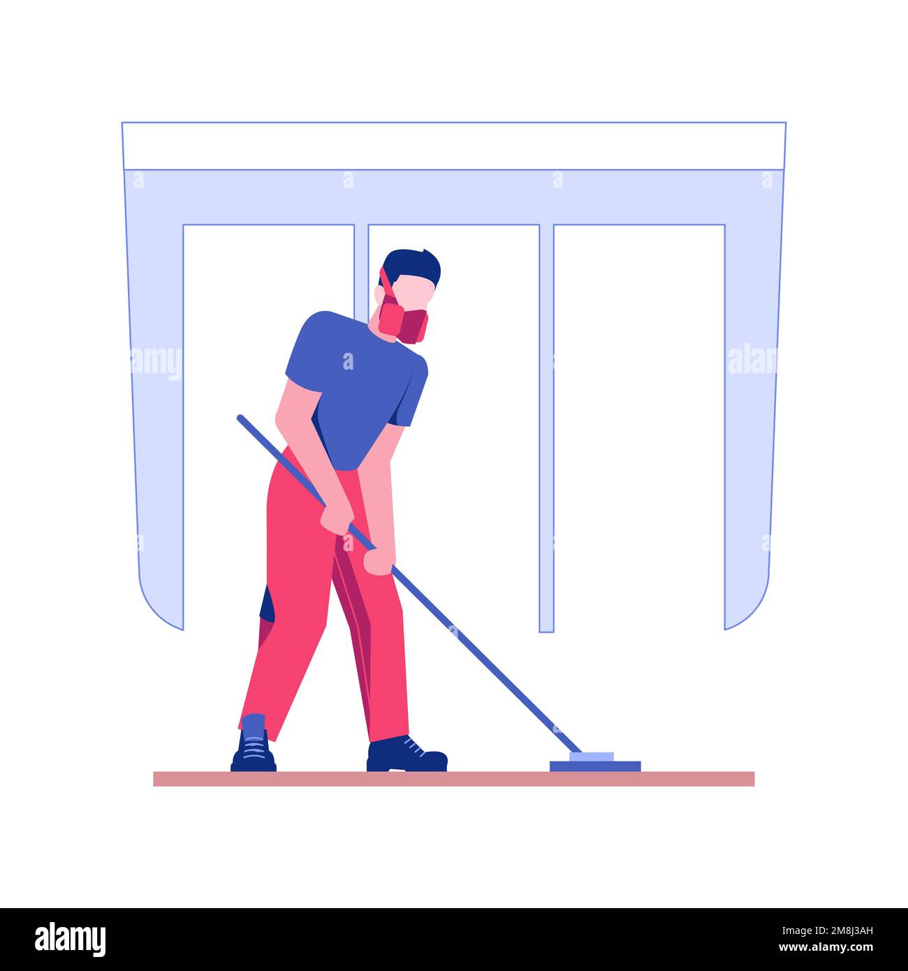 Finishing wooden floor isolated concept vector illustration. Contractor