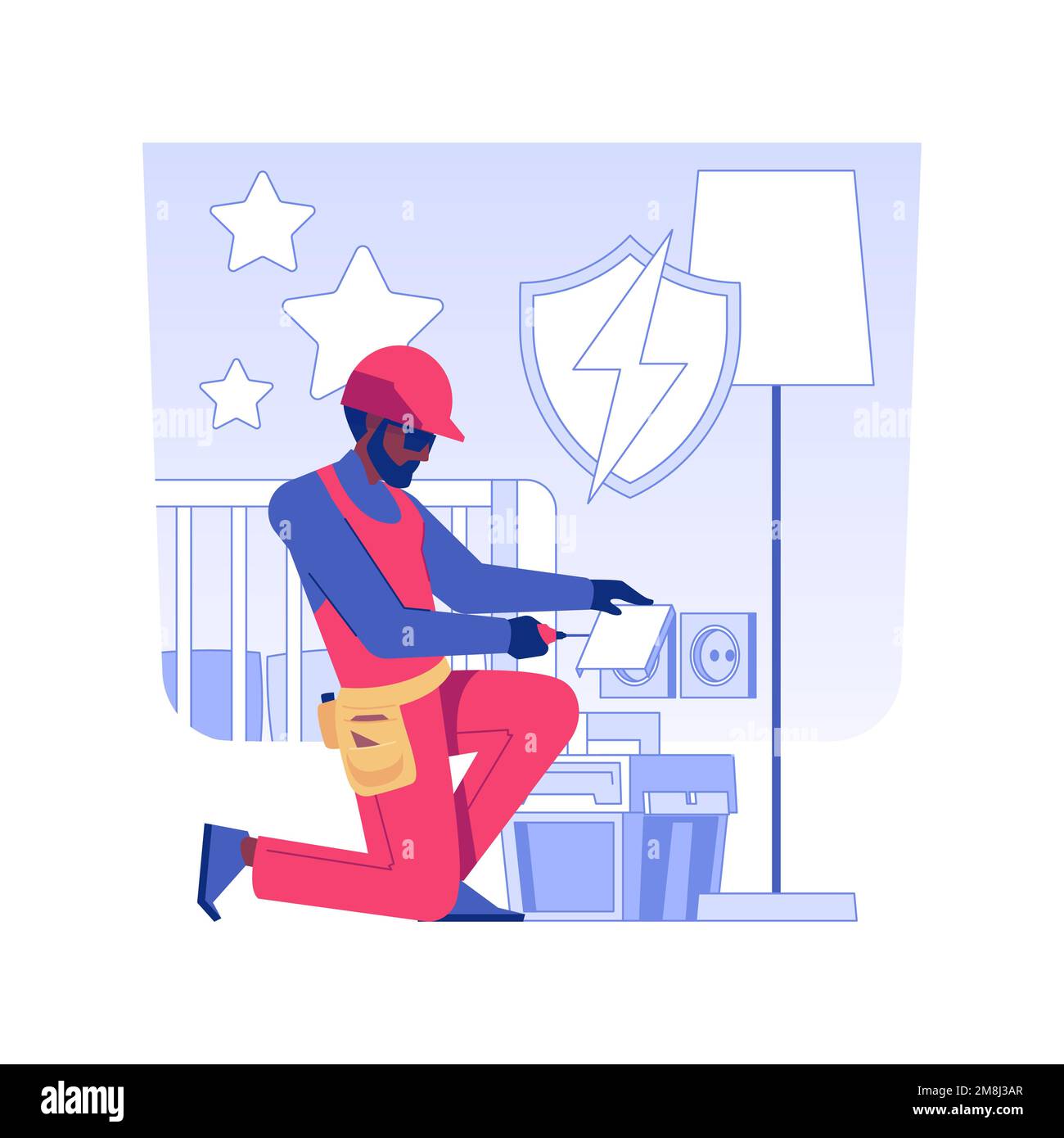 Cover electrical outlets isolated concept vector illustration