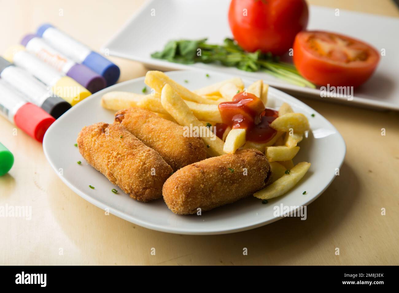 Spanish croquettes. The croquette is a portion of dough made from a