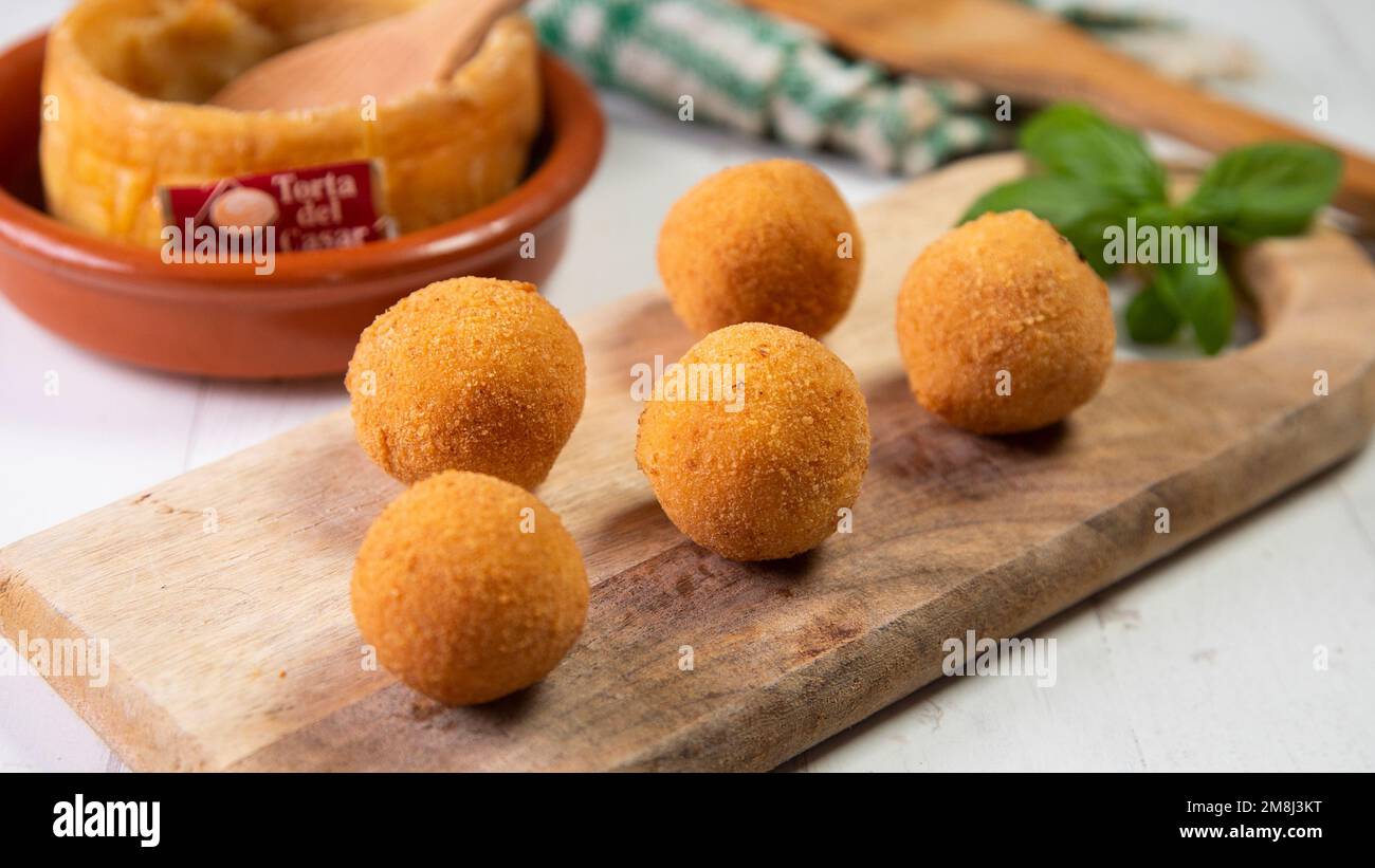 Cheese croquettes. The croquette is a portion of dough made from a